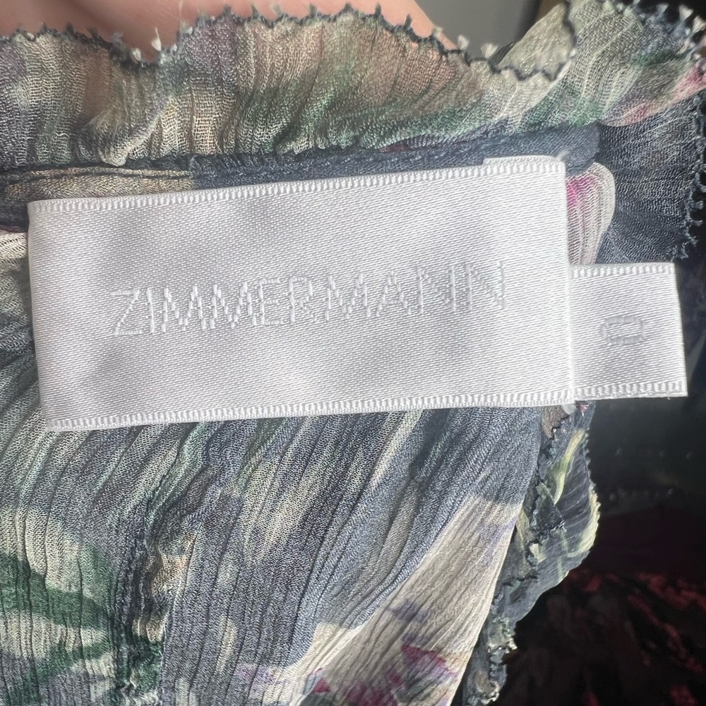 Silk Floral Zimmermann Print Blouse in Size 0 [Extra Small] - Picture 6 of 6
